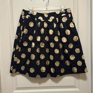Navy & Gold Polka Dot Skirt